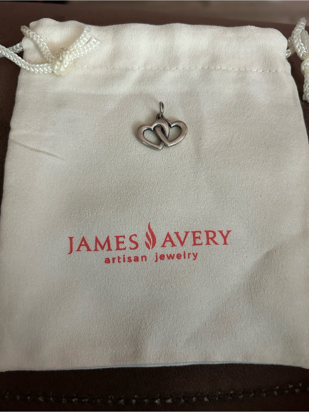 James Avery Silver Double Heart Pendant